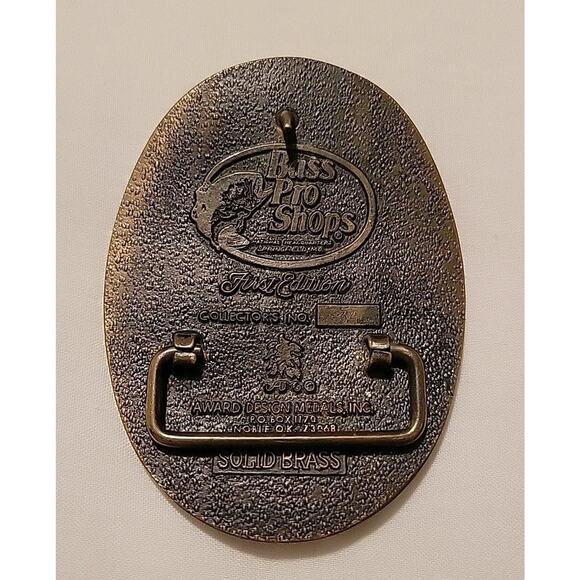 Vtg Whitetail Deer Buck Bass Pro Shops 1st Edition #34 Belt Buckle Solid Brass - Picture 2 of 6